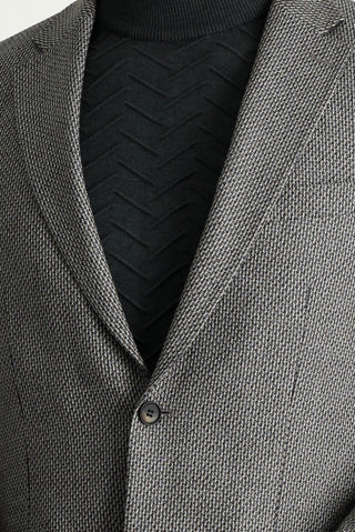  Acı Kahve Relaxed Fit Rahat Kesim Klasik Desenli Ceket