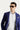 Orta Lacivert Super Slim Fit Ekstra Dar Kesim Klasik Desenli Ceket