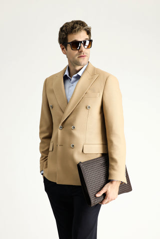  Camel 6 Drop Regular Fit Standart Kesim Kruvaze Desenli Ceket