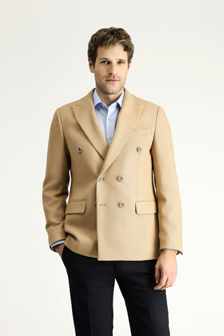  Camel 6 Drop Regular Fit Standart Kesim Kruvaze Desenli Ceket