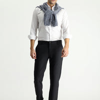 Koyu Füme Regular Fit Desenli Likralı Kanvas / Chino Pantolon