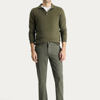 Yağ Yeşili-Olive Slim Fit Dar Kesim Likralı Kanvas / Chino Pantolon