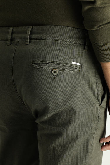 Yağ Yeşili-Olive Slim Fit Dar Kesim Likralı Kanvas / Chino Pantolon