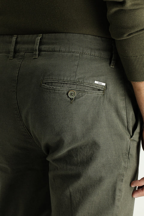 Yağ Yeşili-Olive Regular Fit Standart Kesim Likralı Kanvas / Chino Pantolon