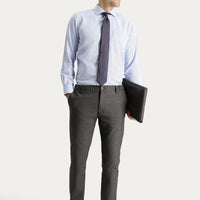 Koyu Kahve Regular Fit Standart Kesim Desenli Beli Lastikli Likralı Kanvas / Chino Pantolon