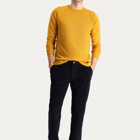 Koyu Lacivert 6 Drop Regular Fit Standart Kesim Likralı Kadife Pantolon