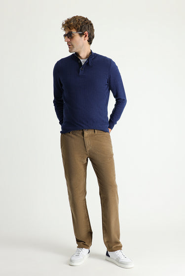 Taba Slim Fit Dar Kesim Likralı Kadife Pantolon
