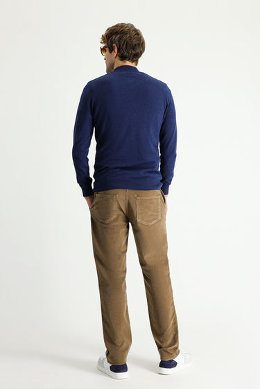 Taba 7 Drop Slim Fit Dar Kesim Likralı Kadife Pantolon