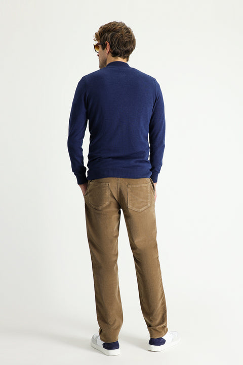 Taba Regular Fit Standard Cut Lycra Velvet Trousers