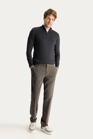 Açık Haki Relaxed Fit Rahat Kesim Likralı Kadife Pantolon