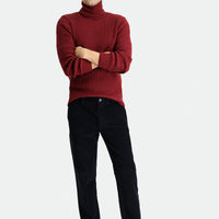 Koyu Lacivert Regular Fit Likralı Kadife Pantolon