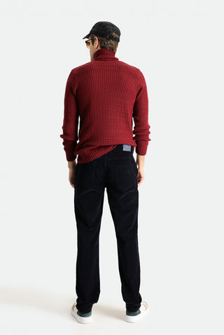  Koyu Lacivert 6 Drop Regular Fit Standart Kesim Likralı Kadife Pantolon