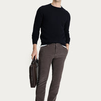 Orta Vizon Slim Fit Dar Kesim Likralı Kadife Pantolon