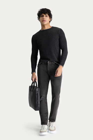 Orta Füme Slim Fit Dar Kesim Likralı Kadife Pantolon
