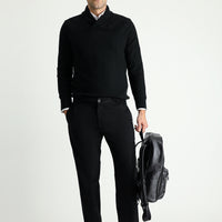 Siyah Regular Fit Standart Kesim Pamuk Kanvas / Chino Pantolon