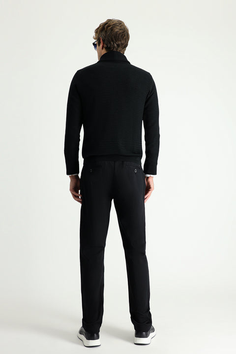 Siyah Regular Fit Standart Kesim Pamuk Kanvas / Chino Pantolon