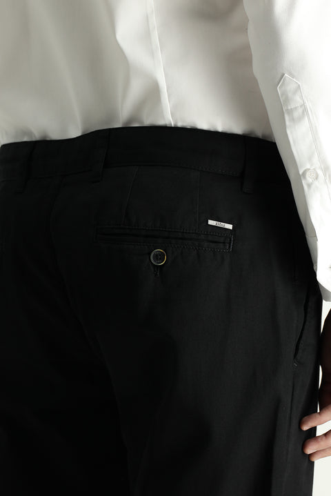 Siyah Regular Fit Standart Kesim Pamuk Kanvas / Chino Pantolon
