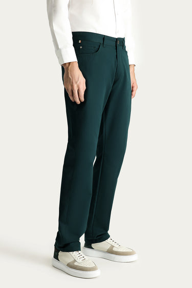 Koyu Yeşil Regular Fit Pamuk Kanvas / Chino Pantolon