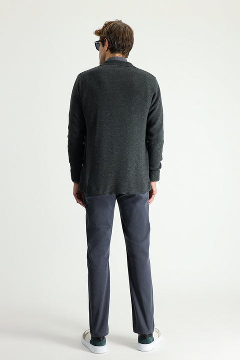 Koyu Füme Regular Fit Standart Kesim Pamuk Kanvas / Chino Pantolon