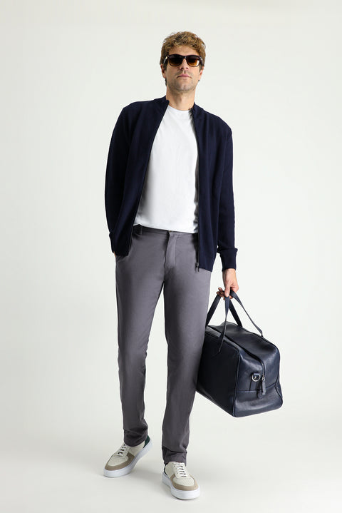 Koyu Vizon 6 Drop Regular Fit Standart Kesim Pamuk Kanvas / Chino Pantolon