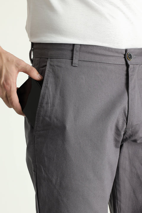 Koyu Vizon Regular Fit Standart Kesim Pamuk Kanvas / Chino Pantolon