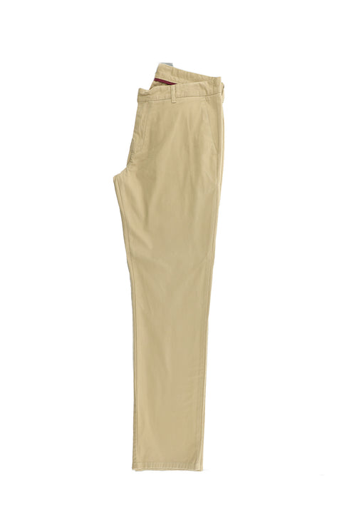 Camel Regular Fit Standard Cut Lycra Canvas / Chino Trousers