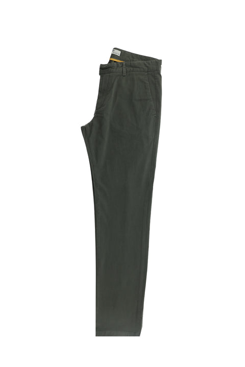 Dark Green Slim Fit Stretch Canvas / Chino Trousers