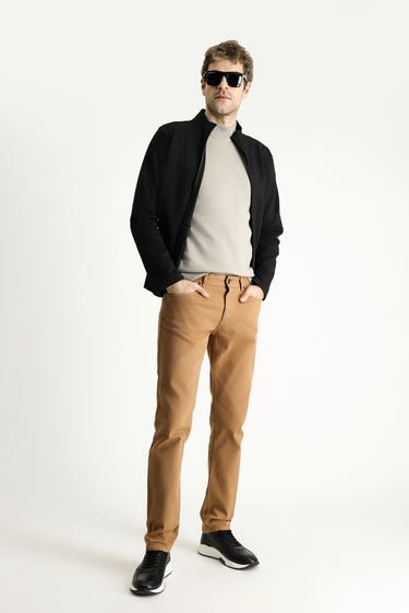 Taba Slim Fit Dar Kesim Likralı Kanvas / Chino Pantolon