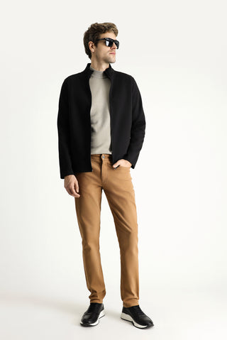  Taba 7 Drop Slim Fit Dar Kesim Likralı Kanvas / Chino Pantolon