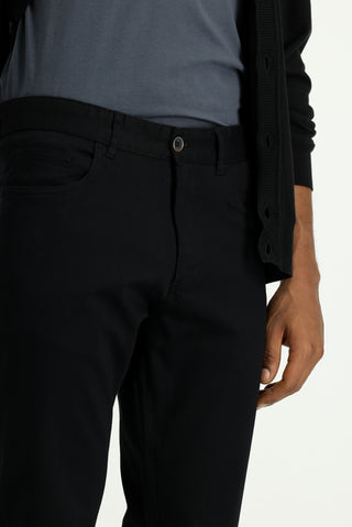  Siyah 7 Drop Slim Fit Dar Kesim Likralı Kanvas / Chino Pantolon
