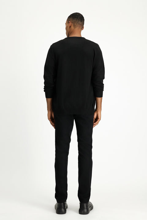 Siyah Slim Fit Dar Kesim Likralı Kanvas / Chino Pantolon