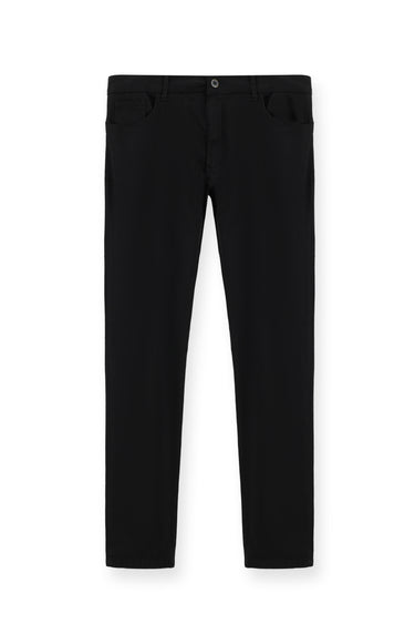 Siyah Regular Fit Likralı Kanvas / Chino Pantolon