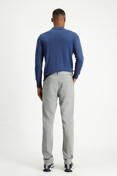 Açık Gri Slim Fit Dar Kesim Likralı Kanvas / Chino Pantolon