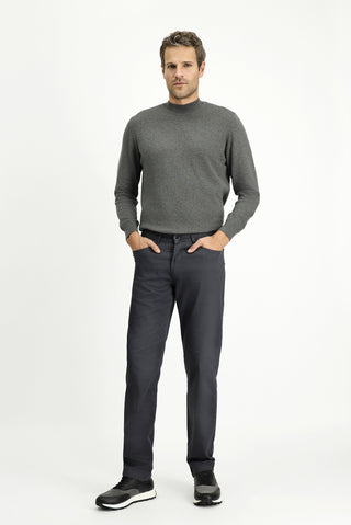  Orta Füme 6 Drop Regular Fit Standart Kesim Likralı Kanvas / Chino Pantolon