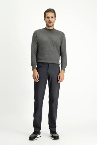  Orta Füme 6 Drop Regular Fit Standart Kesim Likralı Kanvas / Chino Pantolon