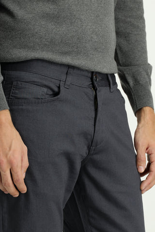  Orta Füme 6 Drop Regular Fit Standart Kesim Likralı Kanvas / Chino Pantolon