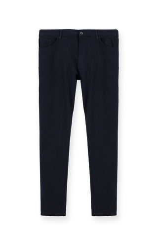  Orta Lacivert 7 Drop Slim Fit Dar Kesim Likralı Kanvas / Chino Pantolon