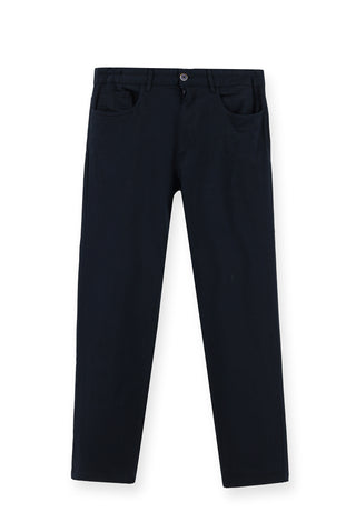  Orta Lacivert 7 Drop Slim Fit Dar Kesim Likralı Kanvas / Chino Pantolon