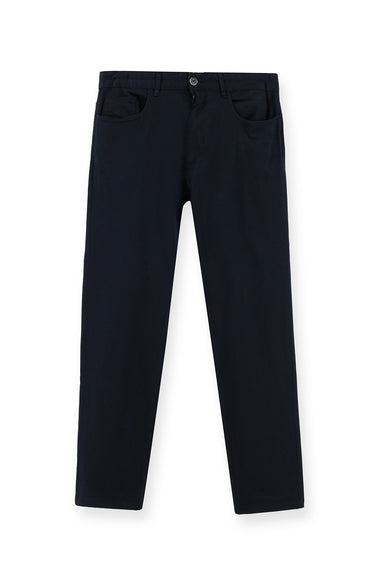 Orta Lacivert Regular Fit Likralı Kanvas / Chino Pantolon