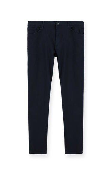  Orta Lacivert Slim Fit Dar Kesim Likralı Kanvas / Chino Pantolon
