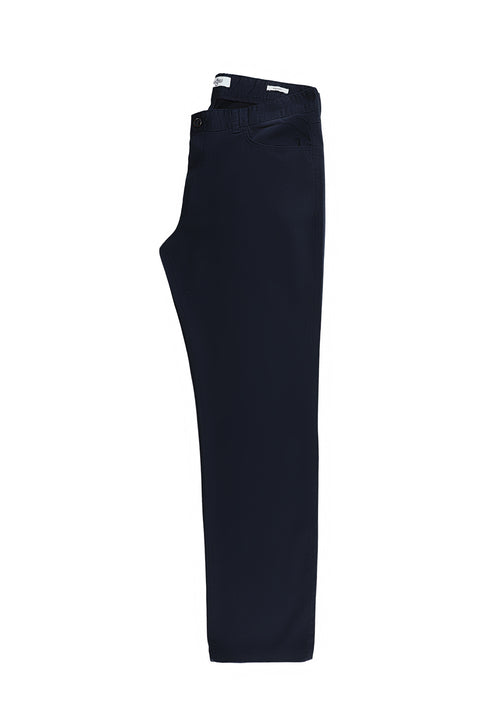 Koyu Lacivert Regular Fit Standart Kesim Likralı Kanvas / Chino Pantolon