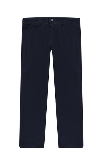 Koyu Lacivert Relaxed Fit Rahat Kesim Likralı Kanvas / Chino Pantolon