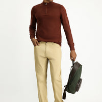Açık Bej Slim Fit Dar Kesim Likralı Kanvas / Chino Pantolon
