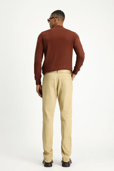 Açık Bej Slim Fit Dar Kesim Likralı Kanvas / Chino Pantolon