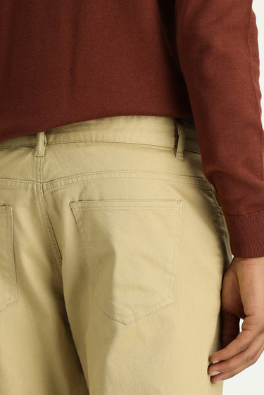 Açık Bej Slim Fit Dar Kesim Likralı Kanvas / Chino Pantolon