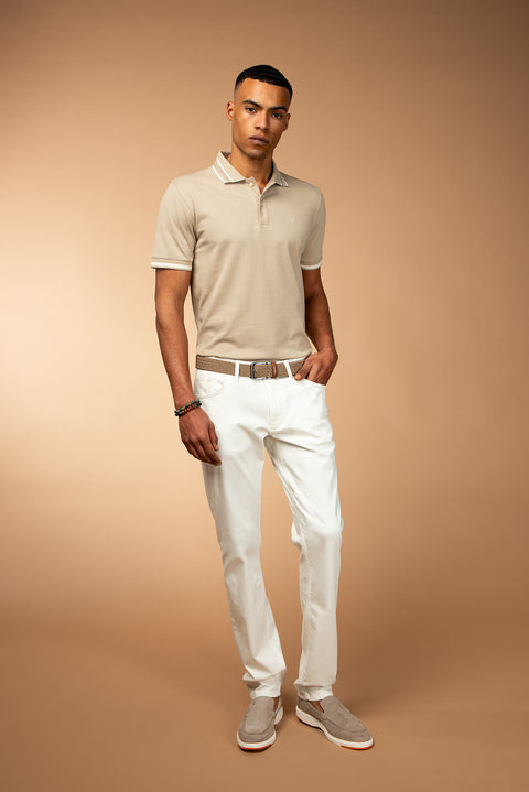 Kırık Beyaz 4 Drop Relaxed Fit Rahat Kesim Likralı Kanvas / Chino Pantolon