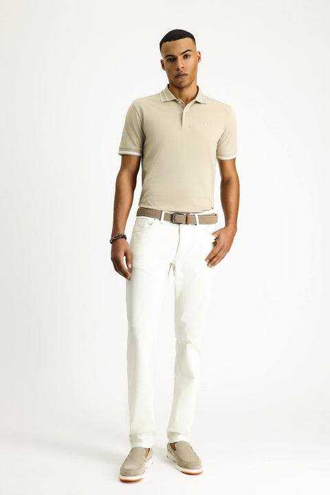 Kırık Beyaz 7 Drop Slim Fit Dar Kesim Likralı Kanvas / Chino Pantolon