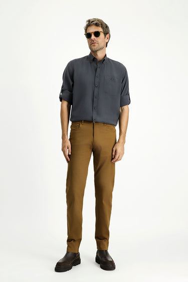  Taba Regular Fit Likralı Kanvas / Chino Pantolon