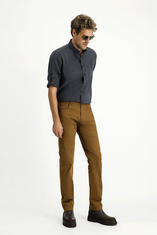  Taba Regular Fit Likralı Kanvas / Chino Pantolon