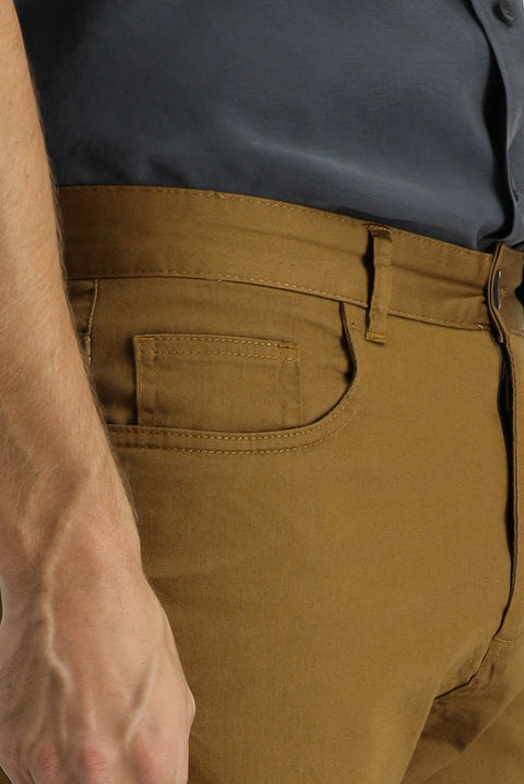 Taba 7 Drop Slim Fit Dar Kesim Likralı Kanvas / Chino Pantolon